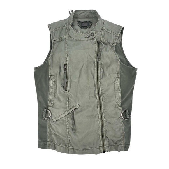 Braeve Green Multi Zipper Utility Safari Vest Size Large Women's - Picture 1 of 5